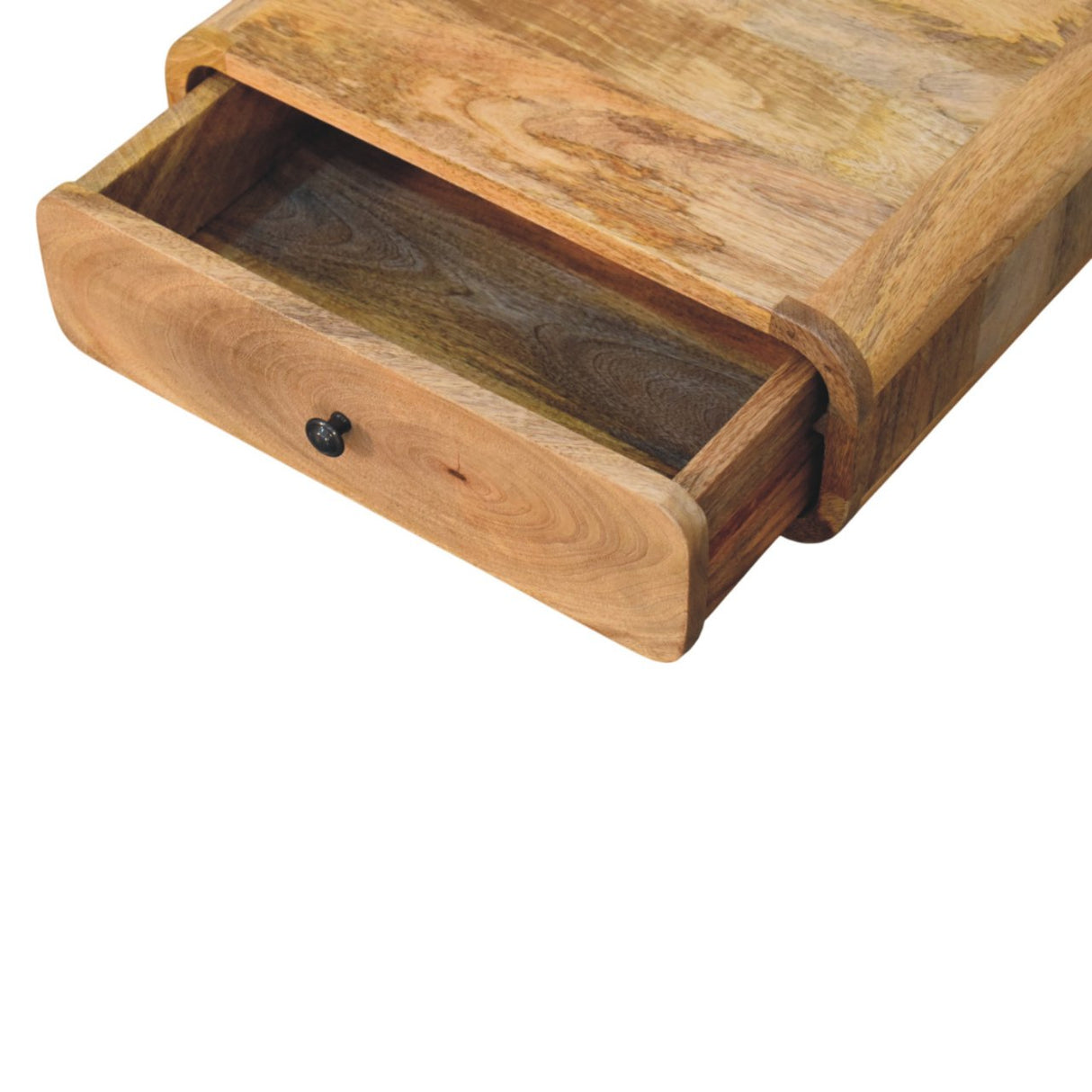 Solid Mango Wood Bedside Cabinet Wall Mounted With 1 Drawer - Avora