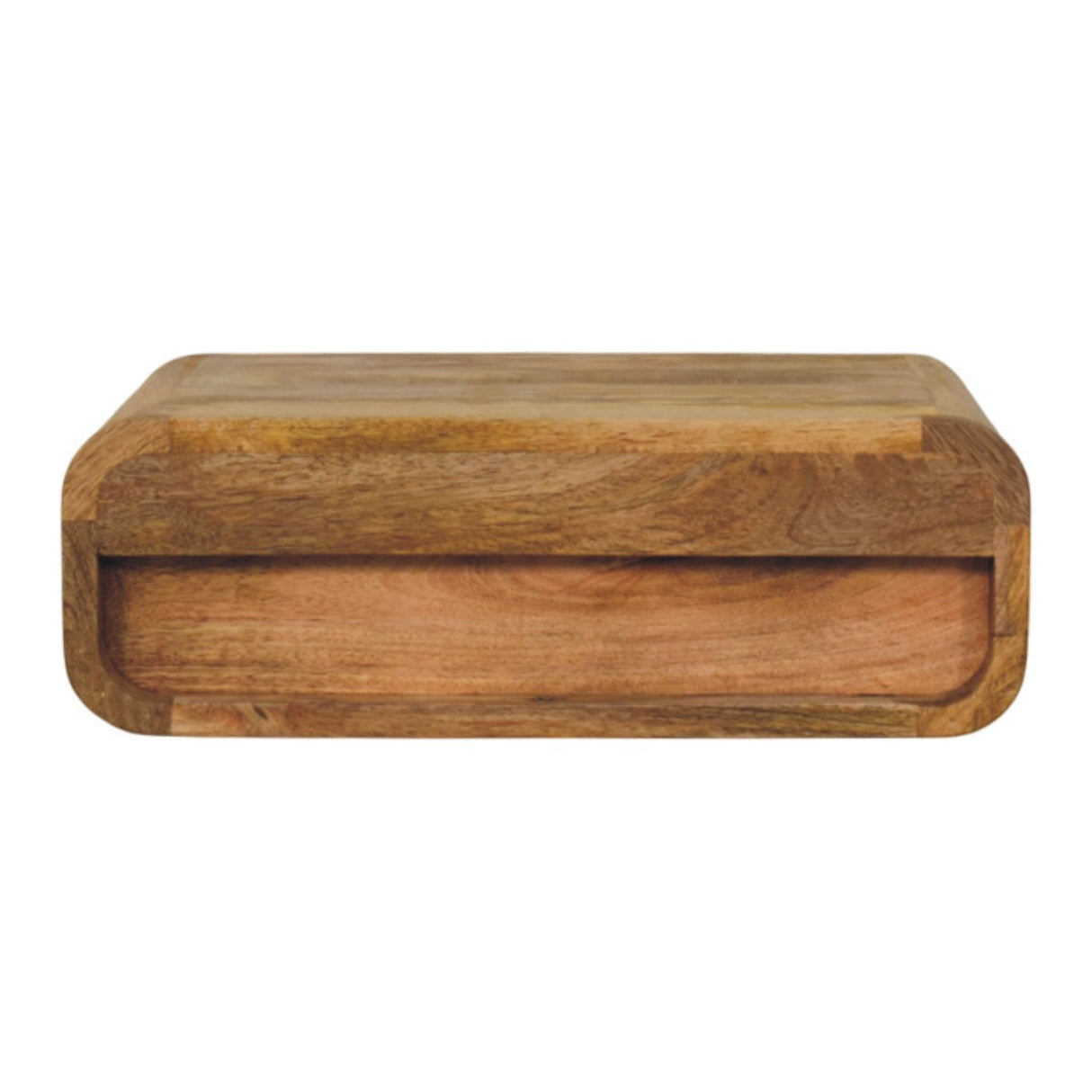 Solid Mango Wood Bedside Cabinet Wall Mounted With 1 Drawer - Avora