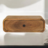 Solid Mango Wood Bedside Cabinet Wall Mounted With 1 Drawer - Avora