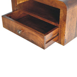 Solid Mango Wood Bedside Cabinet Wall Mounted With 1 Drawer - Birmingham