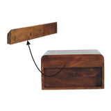 Solid Mango Wood Bedside Cabinet Wall Mounted With 1 Drawer - Birmingham