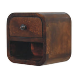 Solid Mango Wood Bedside Cabinet Wall Mounted With 1 Drawer - Exeter