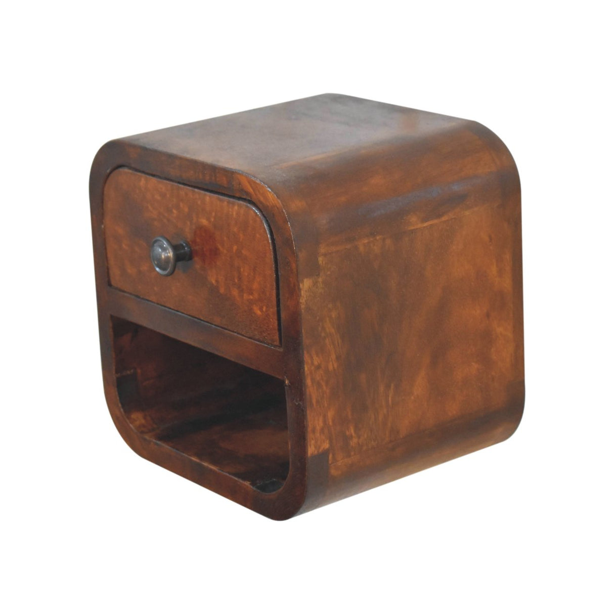 Solid Mango Wood Bedside Cabinet Wall Mounted With 1 Drawer - Exeter