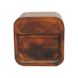 Solid Mango Wood Bedside Cabinet Wall Mounted With 1 Drawer - Exeter