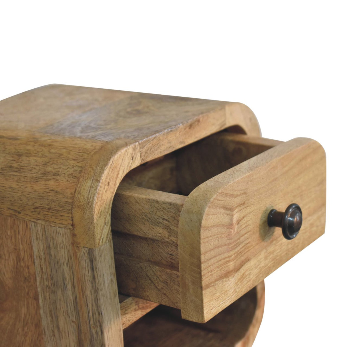 Solid Mango Wood Bedside Cabinet Wall Mounted With 1 Drawer - Exeter