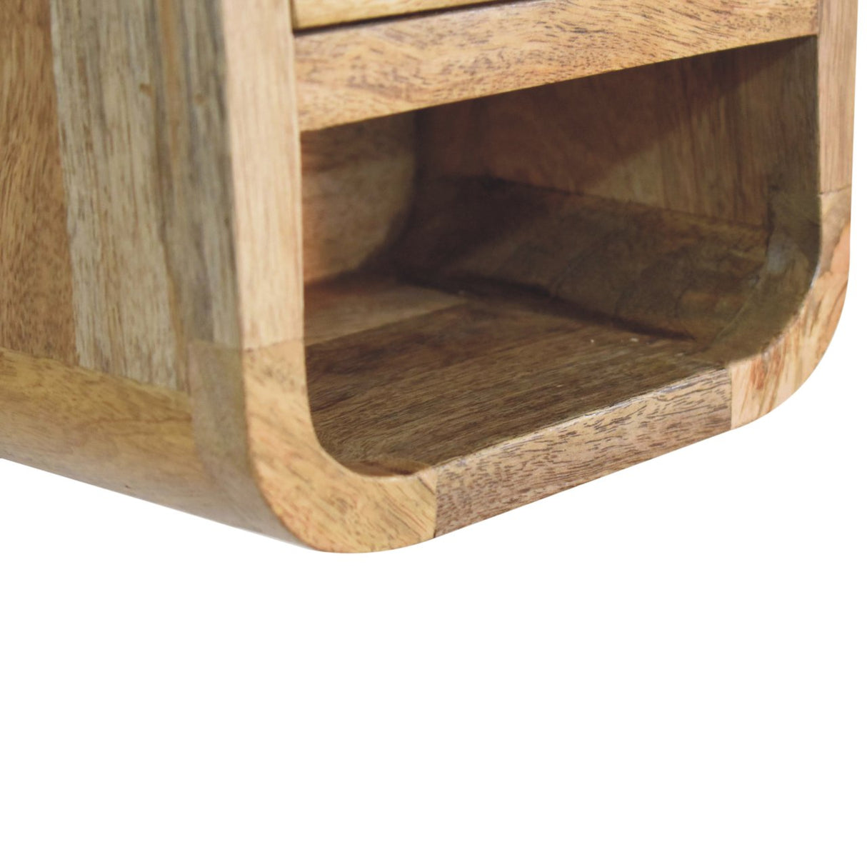 Solid Mango Wood Bedside Cabinet Wall Mounted With 1 Drawer - Exeter