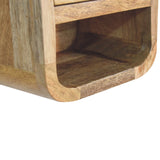 Solid Mango Wood Bedside Cabinet Wall Mounted With 1 Drawer - Exeter