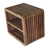 Solid Mango Wood Bedside Cabinet Wall Mounted With 2 Open Slots - Soba