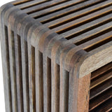 Solid Mango Wood Bedside Cabinet Wall Mounted With 2 Open Slots - Soba