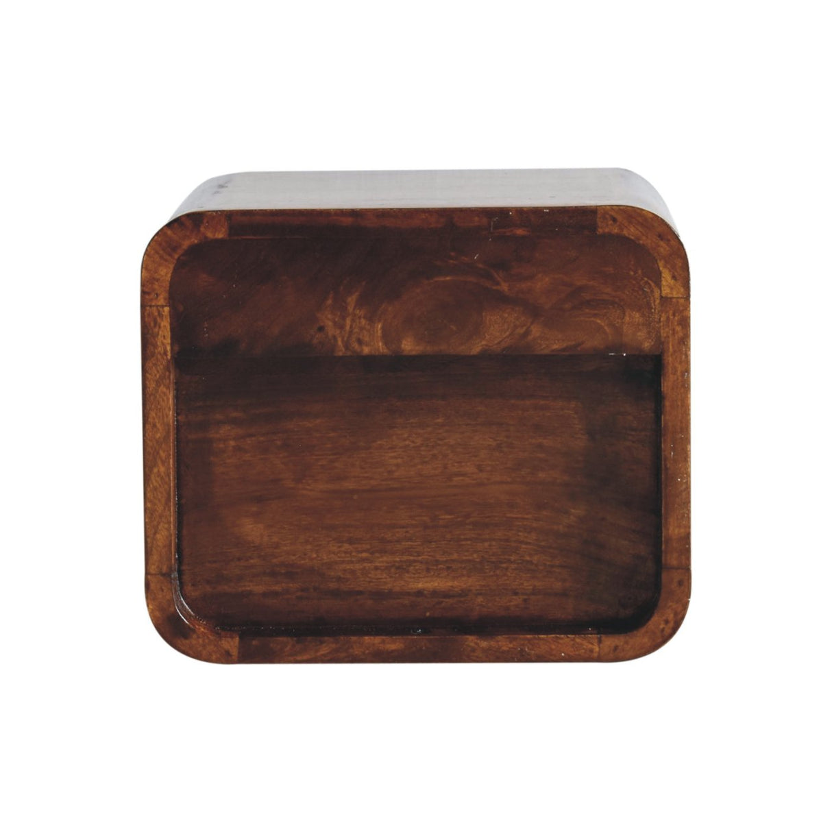 Solid Mango Wood Bedside Cabinet Wall Mounted With Open Slot - Exeter