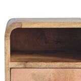 Solid Mango Wood Bedside Cabinet Wall Mounted With Open Slot - Exeter