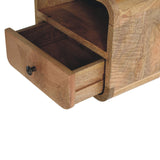 Solid Mango Wood Bedside Cabinet Wall Mounted With Open Slot - Exeter