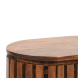 Solid Mango Wood Bedside Cabinet With 1 Door - Inverley Designs