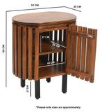 Solid Mango Wood Bedside Cabinet With 1 Door - Inverley Designs