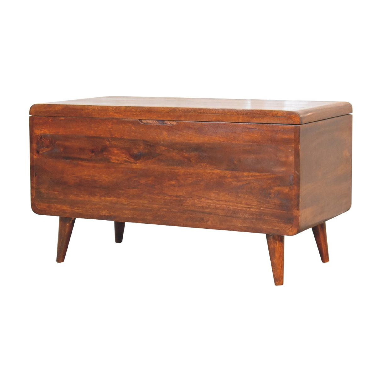 Solid Mango Wood Blanket Box Curved - Gloucester