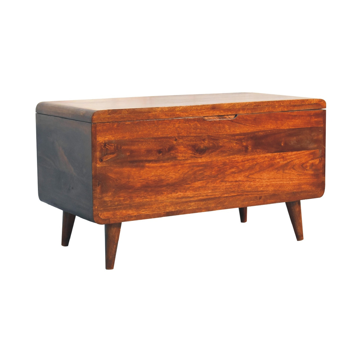 Solid Mango Wood Blanket Box Curved - Gloucester