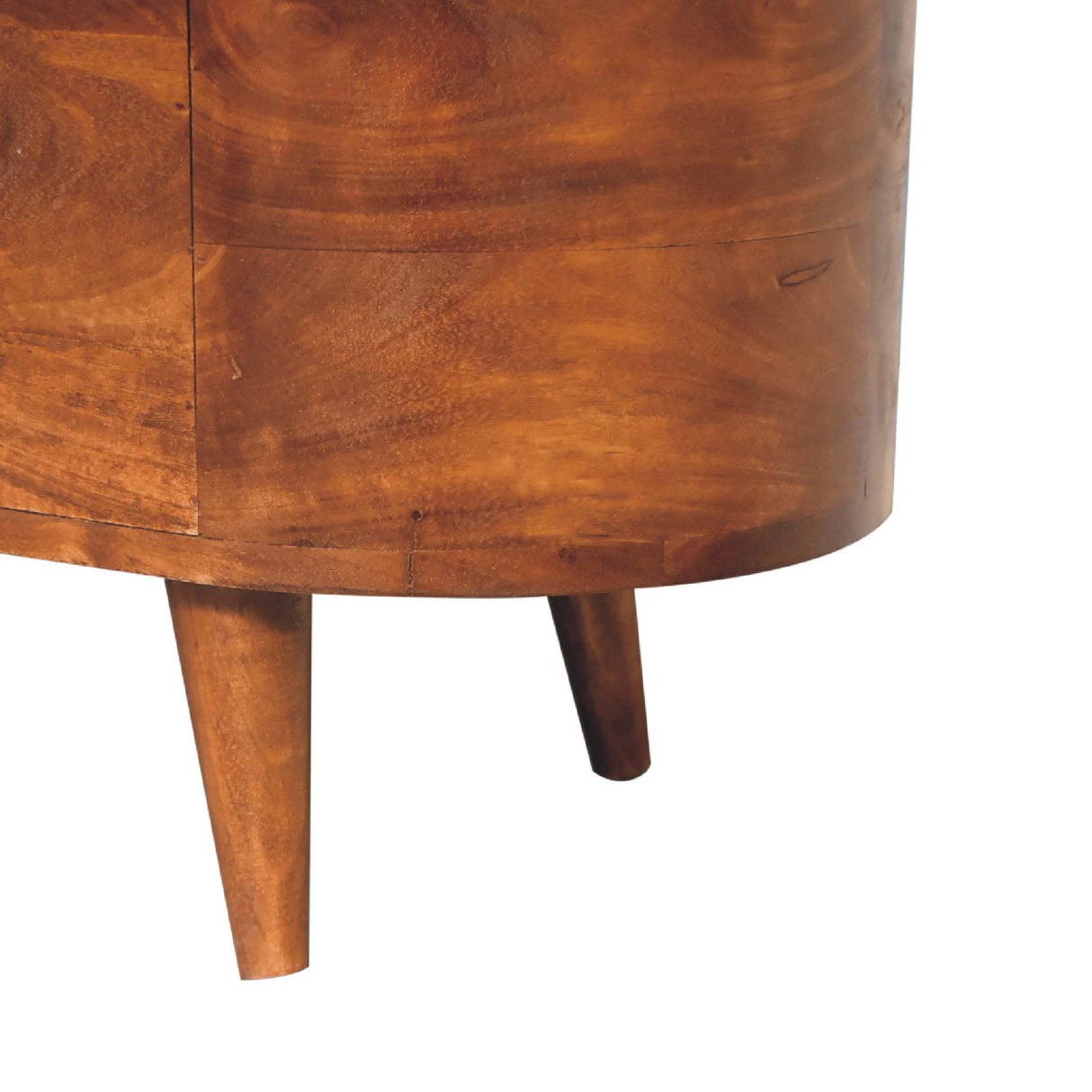 Solid Mango Wood Blanket Box Rounded With Lid Up - Chester