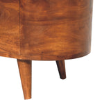 Solid Mango Wood Blanket Box Rounded With Lid Up - Chester