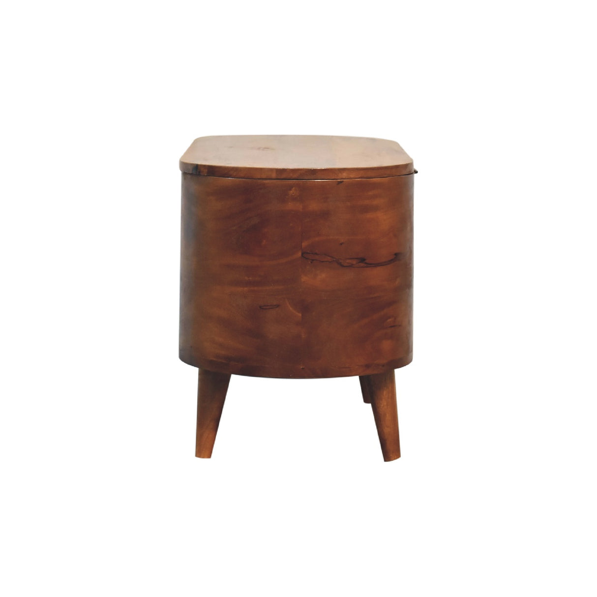 Solid Mango Wood Blanket Box Rounded With Lid Up - Chester