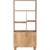 Solid Mango Wood Bookcase With 2 Doors - Austin