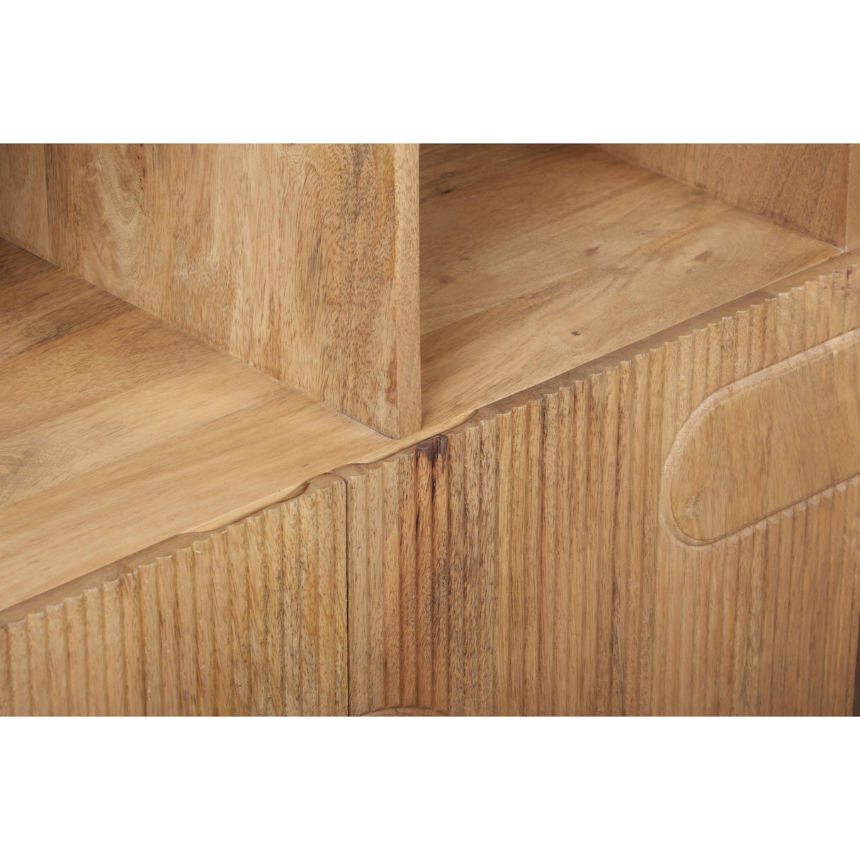 Solid Mango Wood Bookcase With 2 Doors - Austin