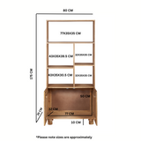 Solid Mango Wood Bookcase With 2 Doors - Austin