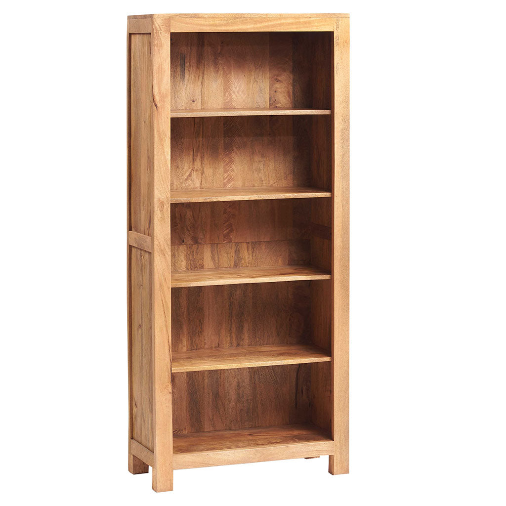Solid Mango Wood Bookcase With 5 Shelves - Toko