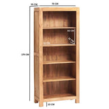 Solid Mango Wood Bookcase With 5 Shelves - Toko