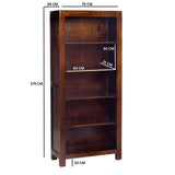 Solid Mango Wood Bookcase With 5 Shelves - Toko