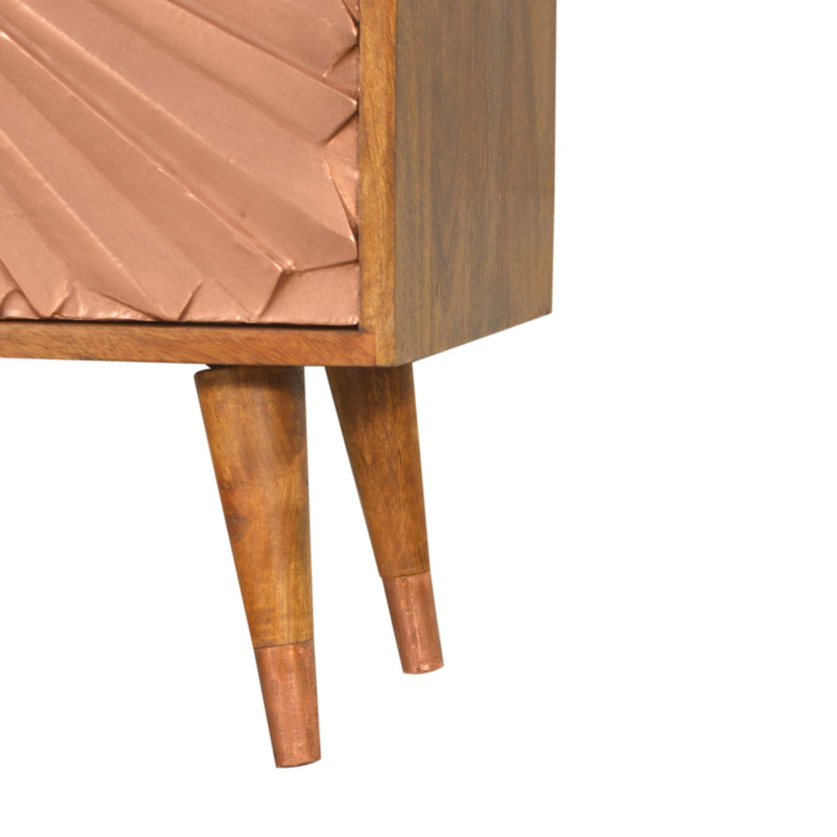 Solid Mango Wood Chest Of 3 Drawers With Copper Front - Manila