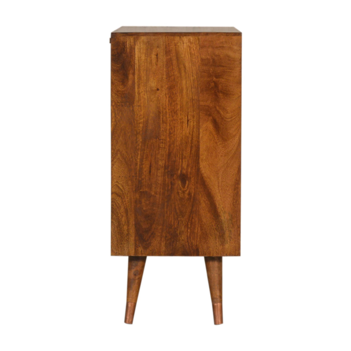Solid Mango Wood Chest Of 3 Drawers With Copper Front - Manila