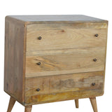 Solid Mango Wood Chest Of 3 Drawers - Coventry