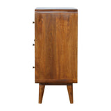 Solid Mango Wood Chest Of 3 Drawers Curved - Gloucester