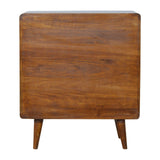 Solid Mango Wood Chest Of 3 Drawers Curved - Gloucester