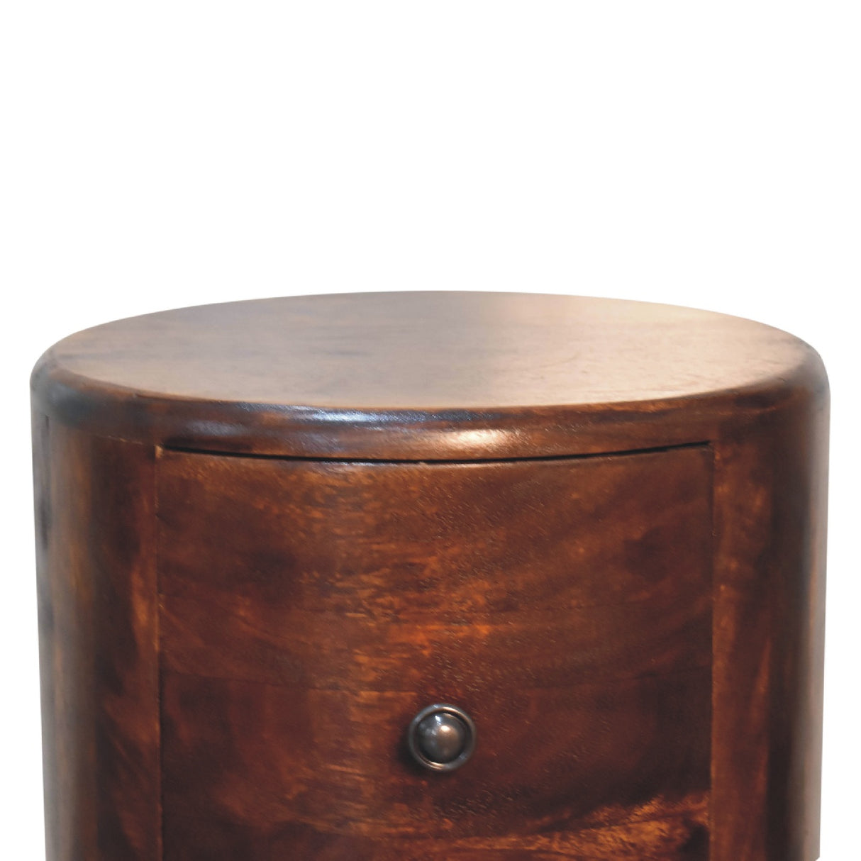 Solid Mango Wood Chest Of 3 Drawers in Drum Shape - Birmingham