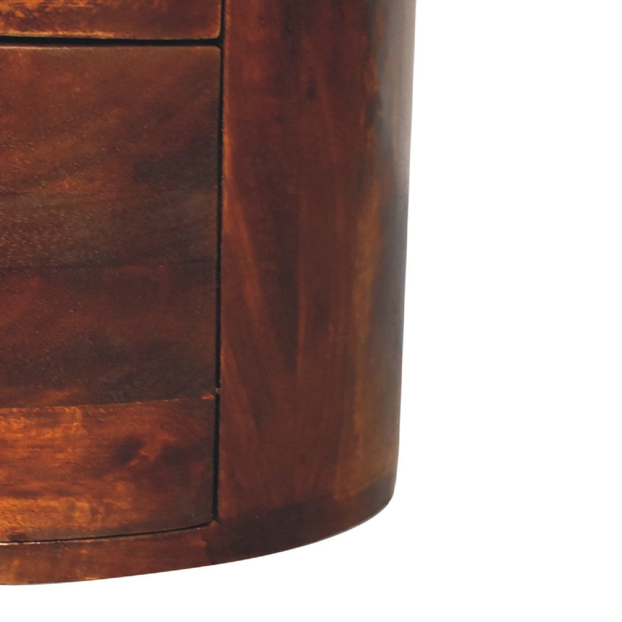 Solid Mango Wood Chest Of 3 Drawers in Drum Shape - Birmingham