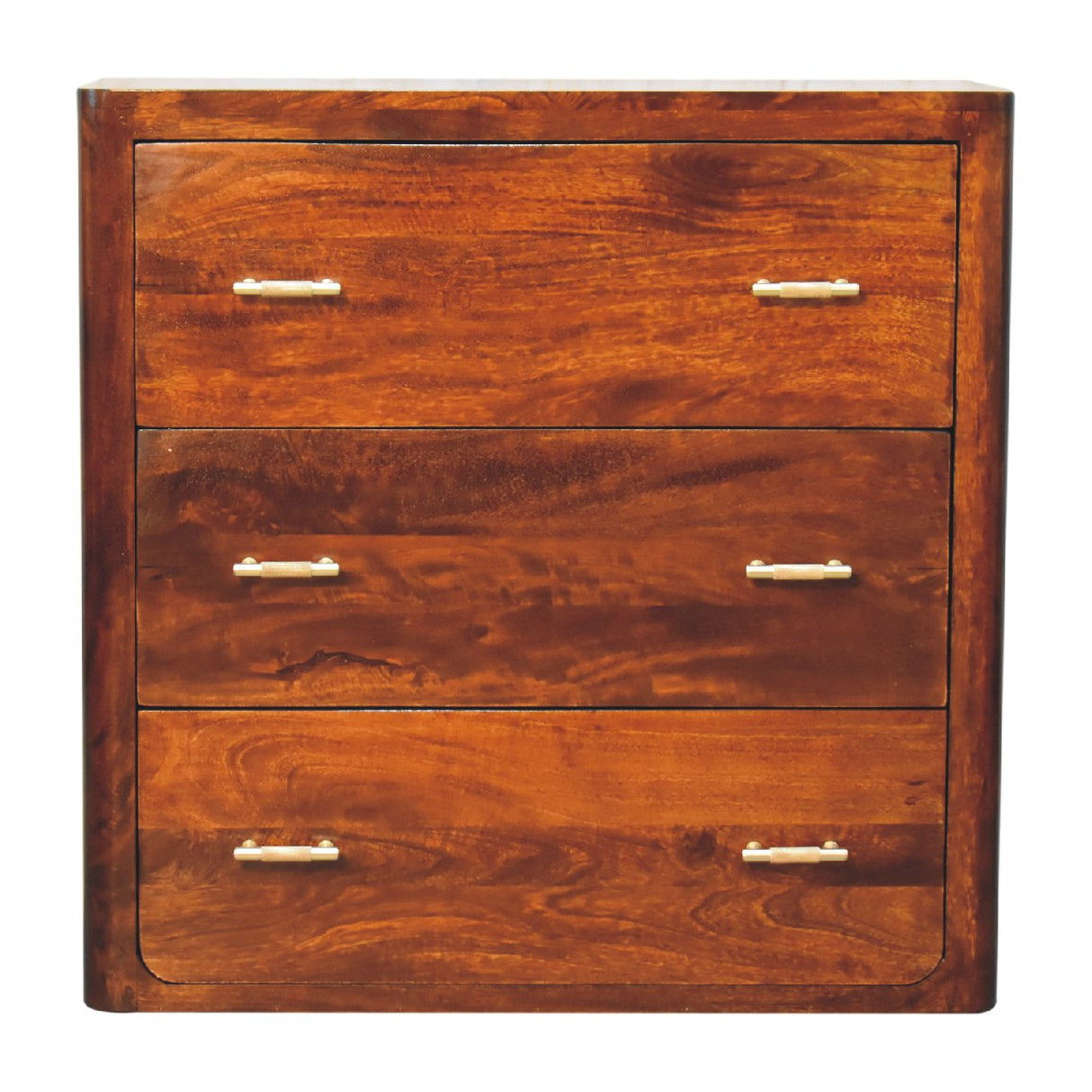 Solid Mango Wood Chest Of 3 Drawers - Luca