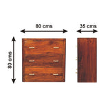 Solid Mango Wood Chest Of 3 Drawers - Luca