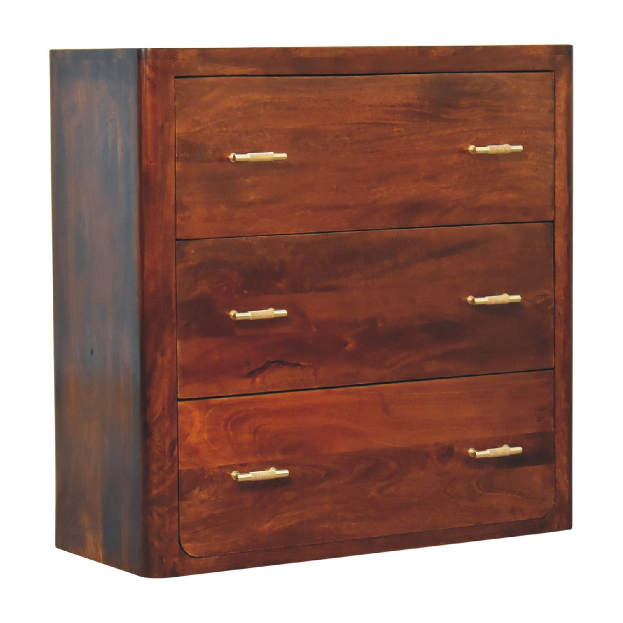 Solid Mango Wood Chest Of 3 Drawers - Luca
