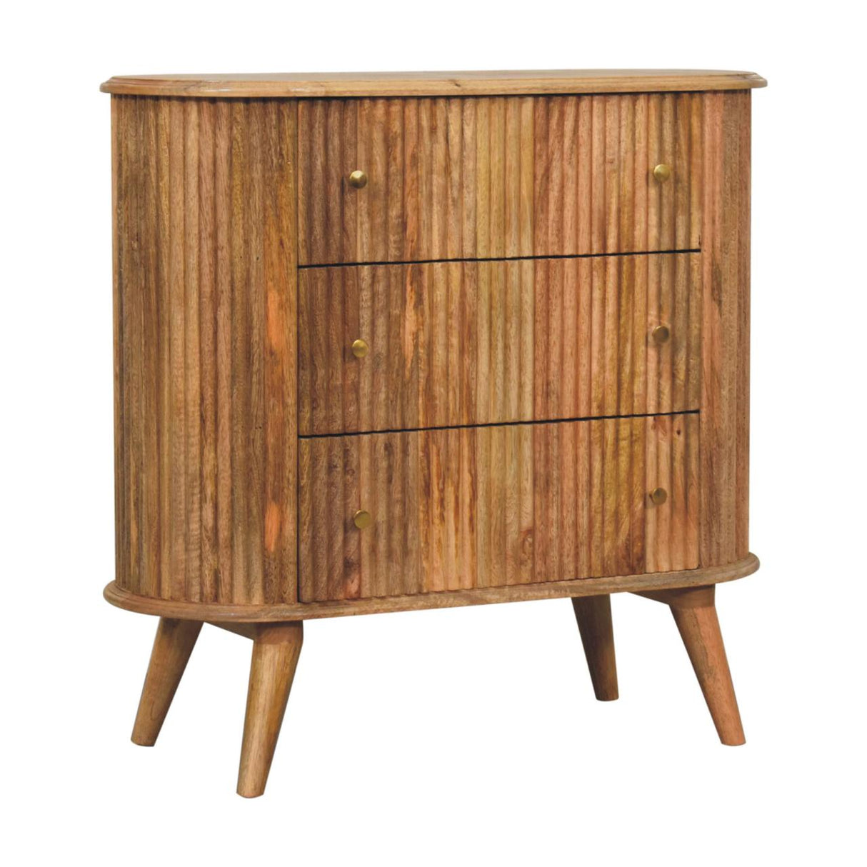 Solid Mango Wood Chest Of 3 Drawers Nordic - Soba
