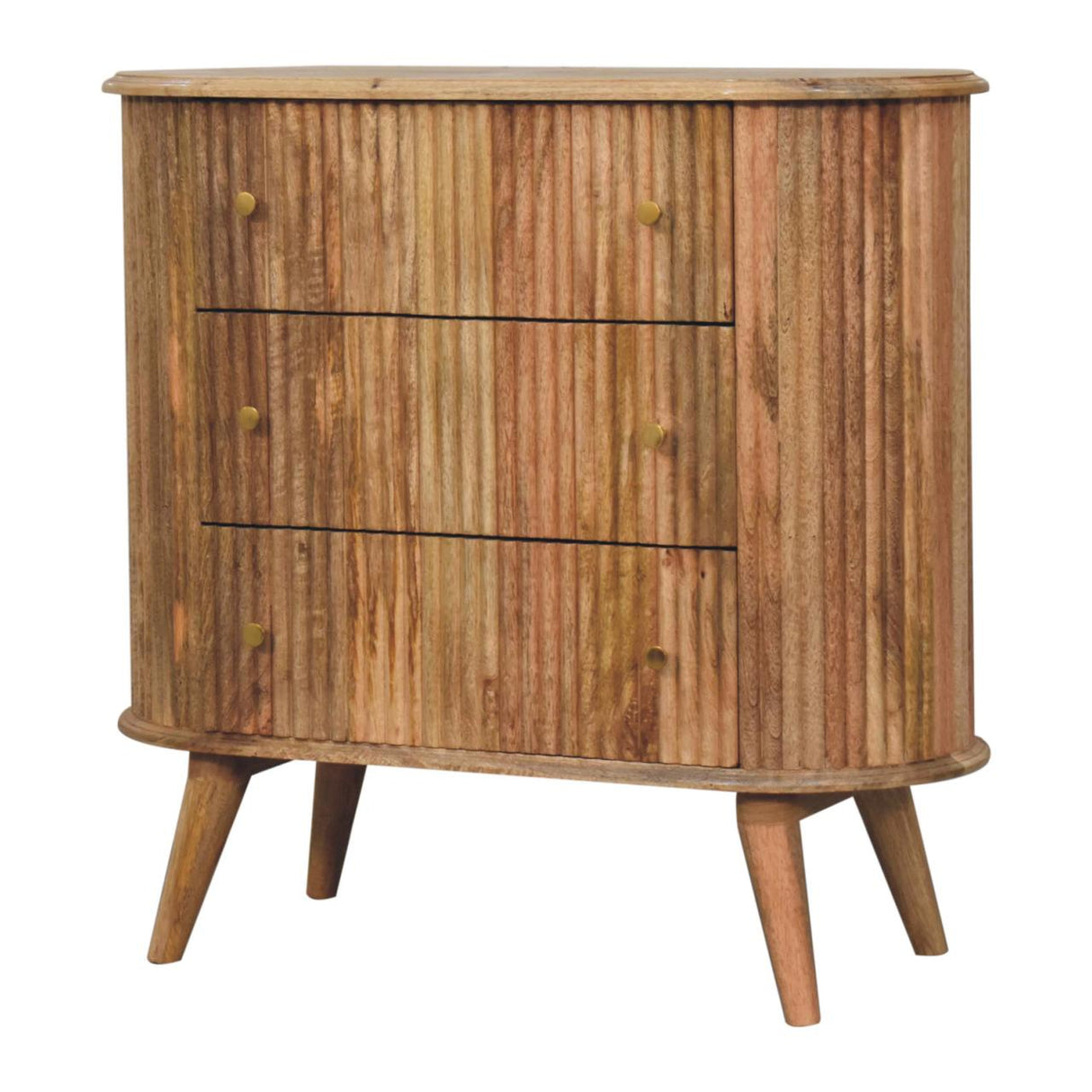 Solid Mango Wood Chest Of 3 Drawers Nordic - Soba