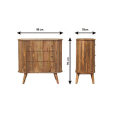 Solid Mango Wood Chest Of 3 Drawers Nordic - Soba