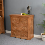 Solid Mango Wood Chest Of 4 Drawers - Artwork