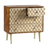 Solid Mango Wood Chest Of 4 Drawers - Edison