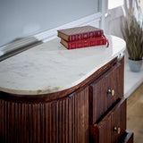Solid Mango Wood Chest Of 5 Drawers With Marble Top - Opal