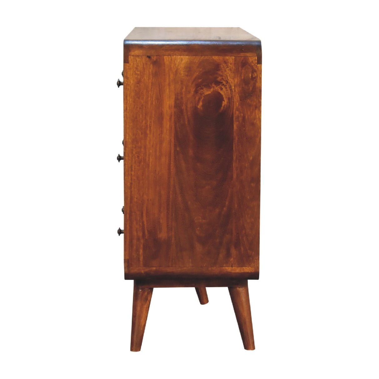 Solid Mango Wood Chest Of 6 Drawers Large And Curved - Lincoln
