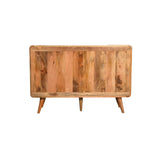 Solid Mango Wood Chest Of 6 Drawers Large And Curved - Lincoln