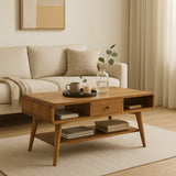 Solid Mango Wood Coffee Table With 1 Drawer - Coventry