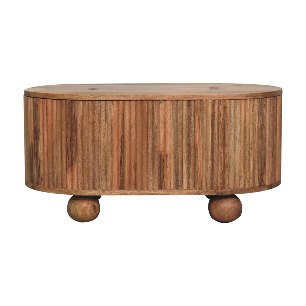 Solid Mango Wood Coffee Table Ball With Lid-Up - Soba