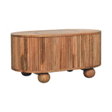 Solid Mango Wood Coffee Table Ball With Lid-Up - Soba